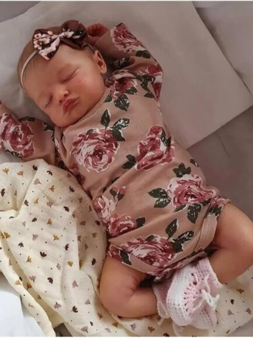 20 Inch Reborn Baby Girl Doll Lifelike Weighted Sleeping Hand Painted Hair